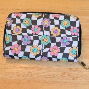 Floral Smile Zip Wallet - Multicolor